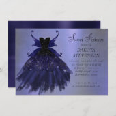 Gothic Fairy Indigo Gown | Deep Royal Paarse Sheen Kaart (Voorkant / Achterkant)