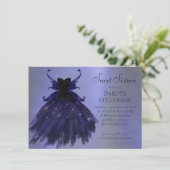 Gothic Fairy Indigo Gown | Deep Royal Paarse Sheen Kaart (Staand voorkant)