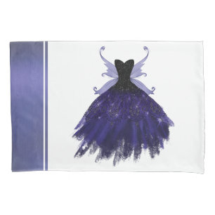 Gothic Fairy Indigo Gown Deep Royal Paarse Sheen Kussensloop