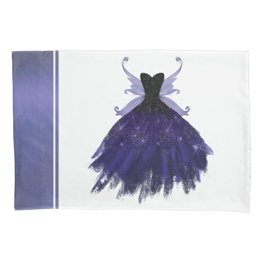 Gothic Fairy Indigo Gown | Deep Royal Paarse Sheen Kussensloop (Voorkant)