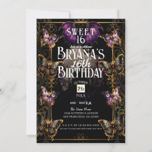 Gothic Fairytale Gouden Vlinder & Vleermuis Sweet Kaart