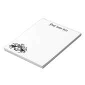 Gothic fanged skull black en grijs notitieblok (Gedraaid)