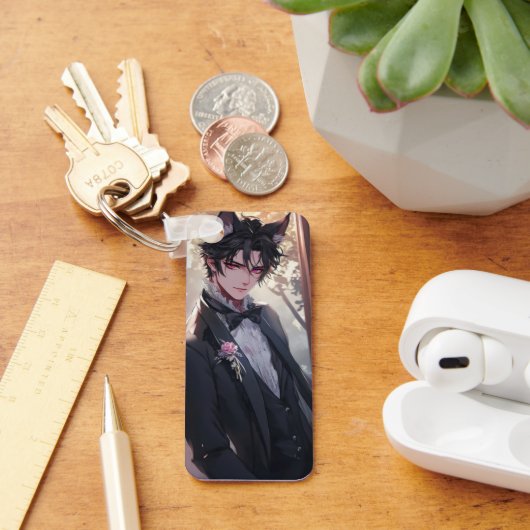 Gothic Fantasy Anime Catboy Sleutelhanger (Bureau)