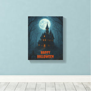 Gothic Fantasy Bezienswaardigheden Castle & Mist Canvas Afdruk