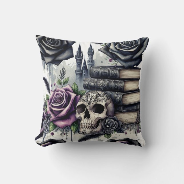 Gothic Fantasy boekenliefhebber Kussen (Voorkant)