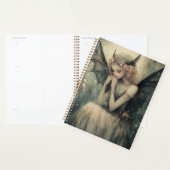 Gothic Fantasy Fairy with Floral Crown Dark Wings (Devant avec enveloppe)