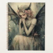 Gothic Fantasy Fairy with Floral Crown Dark Wings (Devant)