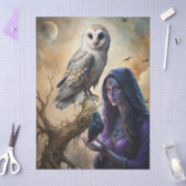 Gothic Fantasy Tarot Reader White Owl & Raven  Tissuepapier (Craft)