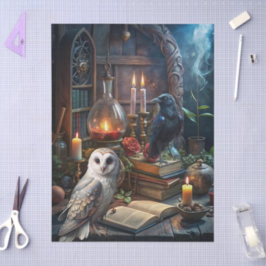 Gothic Fantasy Tarot Reader's Room & White Owl Tissuepapier (Craft)
