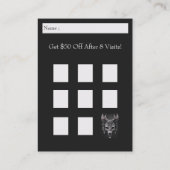 Gothic Fantasy Wolf Skull Zwart & zilver Loyalitei Visitekaartje (Achterkant)