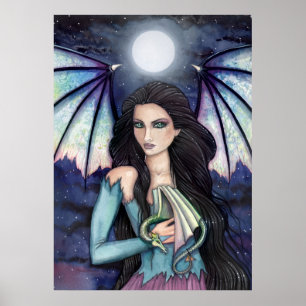 Gothic Fee- en Drakenposter Molly Harrison Poster