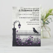 Gothic Fence Halloween Party Kaart (Staand voorkant)