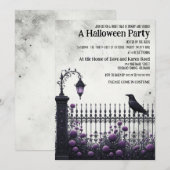 Gothic Fence Halloween Party Kaart (Voorkant / Achterkant)