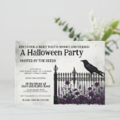 Gothic Fence Halloween Party Kaart (Staand voorkant)
