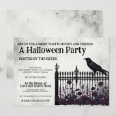 Gothic Fence Halloween Party Kaart (Voorkant / Achterkant)