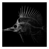 Gothic Fish Skeleton X-Ray Poster (Devant)