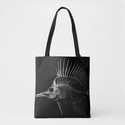 Gothic Fish Skeleton X-Ray Tote Bag (Devant)