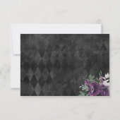 Gothic Floral 2 foto zwart bruiloft bedankje Bedankkaart (Achterkant)