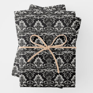 Gothic Floral Damask Inpakpapier Vel