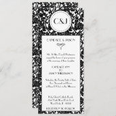 Gothic Floral Damask Monogram Weddenschap Kaart (Voorkant / Achterkant)