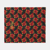 Gothic Floral Fleece Blanket (Voorkant (Horizontaal))