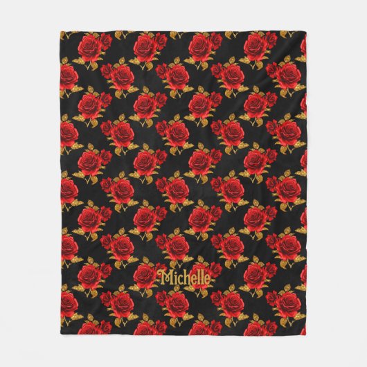 Gothic Floral Fleece Blanket Deken (Voorkant)