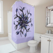 Gothic Floral Mandala Monsters and Teeth Douchegordijn (In situ)