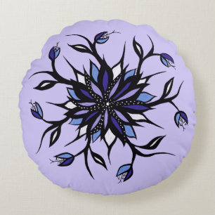 Gothic Floral Mandala Monsters and Teeth Rond Kussen