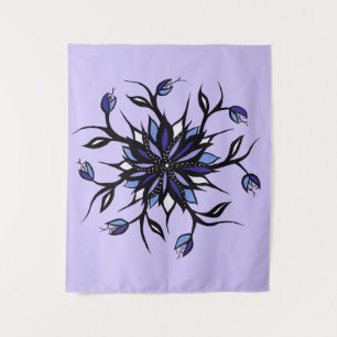 Gothic Floral Mandala Monsters and Teeth Wandkleed