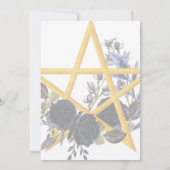 Gothic Floral Pentacle Pagan Handfasting Uitnodigi Kaart (Achterkant)