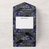 Gothic Floral Raven Wedden All in One Uitnodiging (Buitenkant)