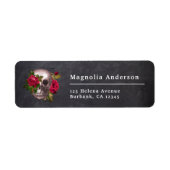 Gothic Floral Skull Return Address Label (Voorkant)