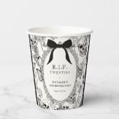 Gothic Floral Skull RIP Twenties 30th Birthday Papieren Bekers (Achterkant)