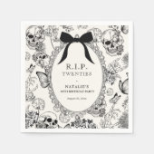 Gothic Floral Skull RIP Twenties 30th Birthday Servet (Voorkant)