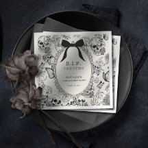 Gothic Floral Skull RIP Twenties 30th Birthday