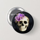 Gothic Floral Skull Ronde Button 5,7 Cm (Voorkant /achterkant)