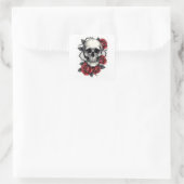 Gothic Floral Skull Vierkante Sticker (Tas)
