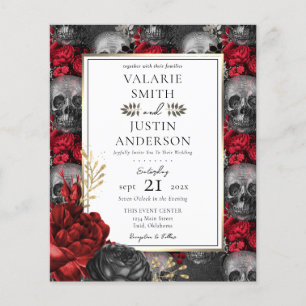 Gothic Floral Skulls Weddenschap in één vlucht