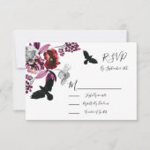 Gothic Floral Wedding-antwoordkaarten RSVP (Voorkant)