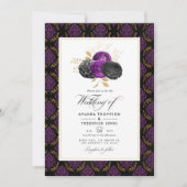  Gothic Floral Wedding Foto Kaart (Voorkant)