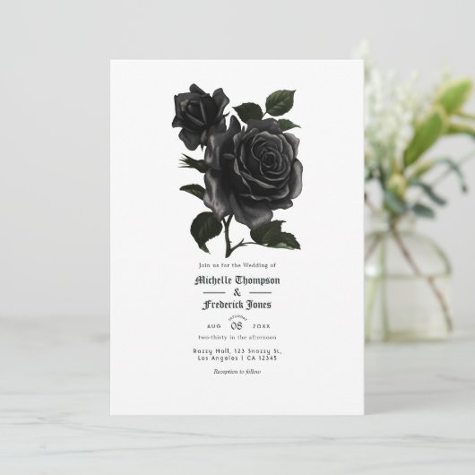  Gothic Floral Wedding Save The Date (Staand voorkant)