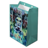 Gothic Flower Fairy Face Blue Fantasy Medium Cadeauzakje (Achterkant Gekanteld)