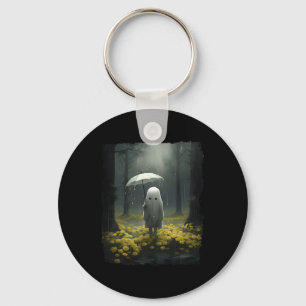 Gothic Forest Floral Ghost Halloween Haunt Sleutelhanger