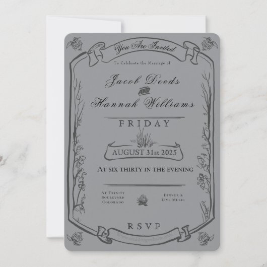 Gothic Forest Moody Wedding Invitation (Devant)