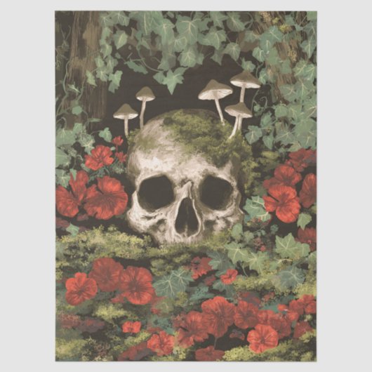 Gothic Forest Schedel Decoupage Tissuepapier (Voorkant)