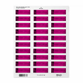 Gothic Fuchsia Zwart Damask Trouwlabels Etiket (Full Sheet)