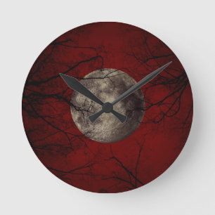 Gothic Full Moon met slingerende bomen Ronde Klok