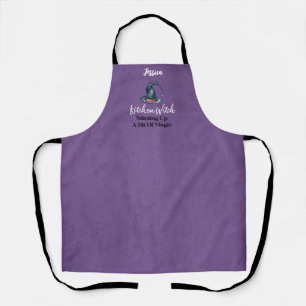 Gothic Funny Cute Kitchen Witch Halloween Schort