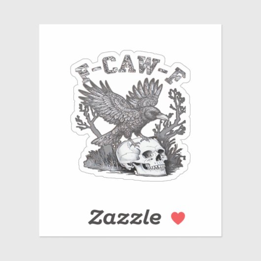 Gothic Funny F-Caw-F Humor Crow Essential Retro St Sticker (Vel)