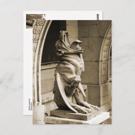 Gothic gargoyle briefkaart (Voorkant / Achterkant)